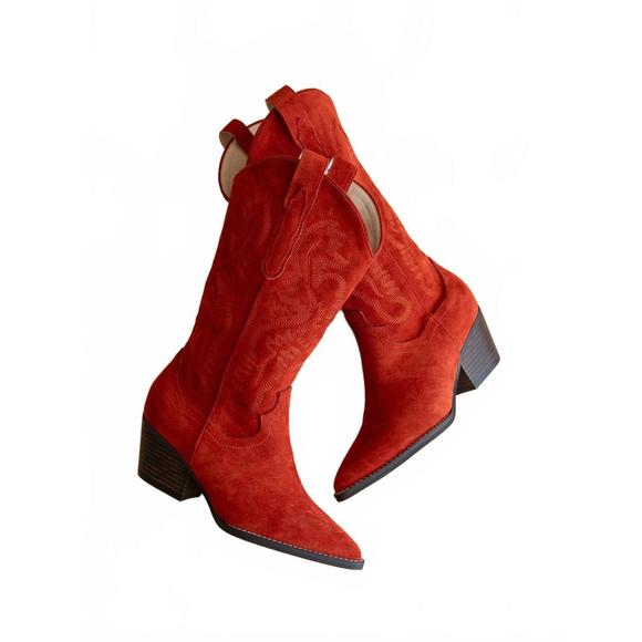 NEW OASIS SOCIETY women's amaya classic western boots in red - Picture 3 of 4